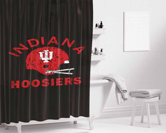 Indiana Hoosiers Helmet Bathroom Shower Curtain Fabric Waterproof | 66 X 72 Inch