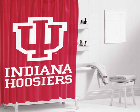 Indiana Hoosiers Logo Bathroom Shower Curtain Fabric Waterproof | 66 X 72 Inch