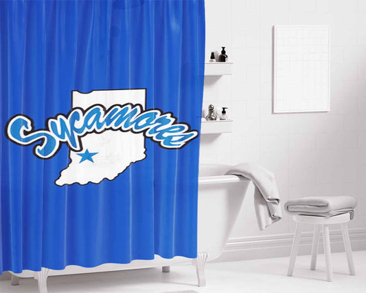 Indiana State University Logo Bathroom Shower Curtain Fabric Waterproof | 66 X 72 Inch