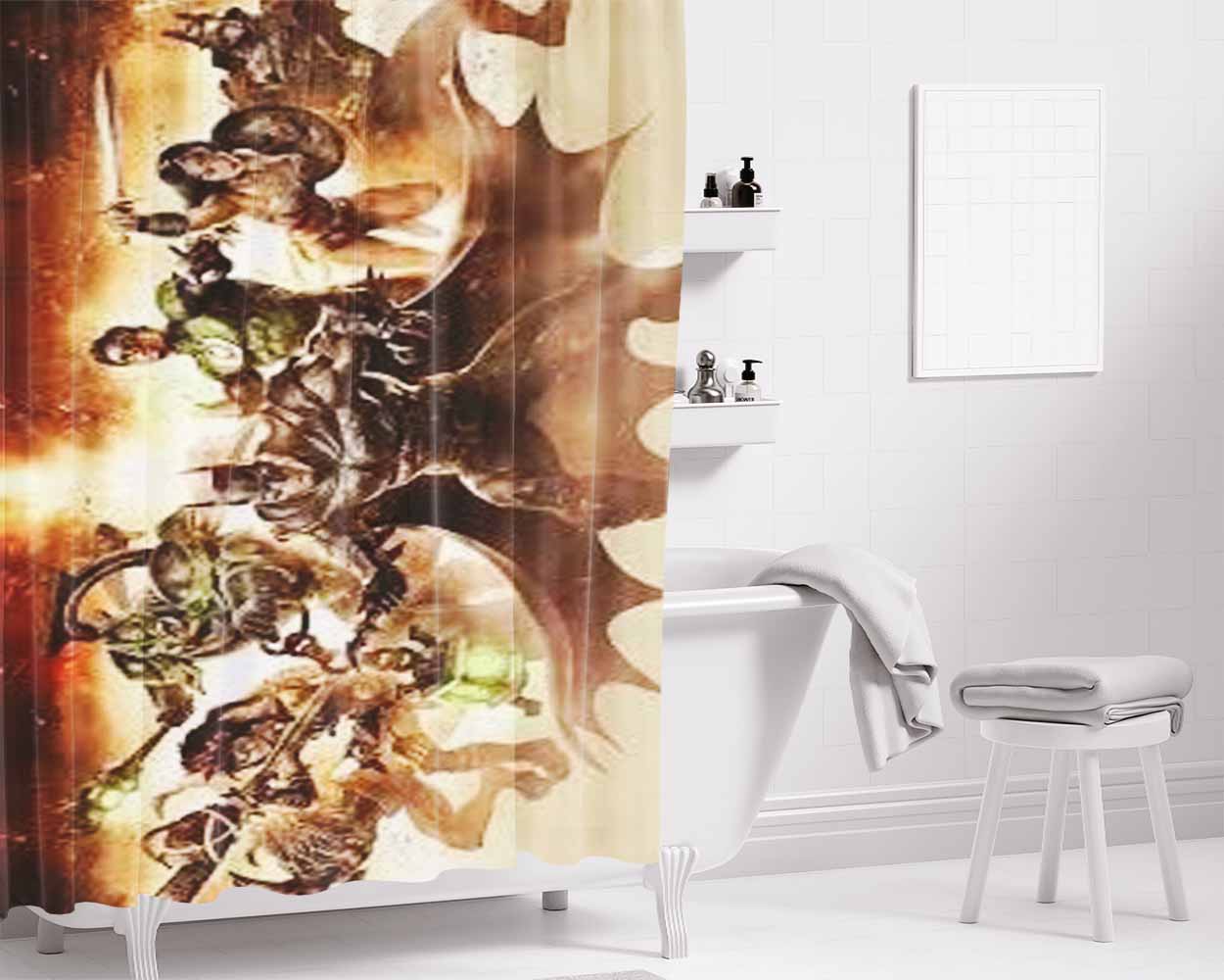 Infinite Crisis Games Bathroom Shower Curtain Fabric Waterproof | 66 X 72 Inch