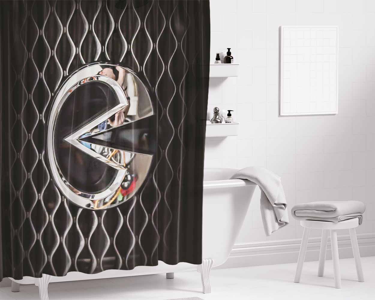 Infiniti 2 Bathroom Shower Curtain Fabric Waterproof | 66 X 72 Inch