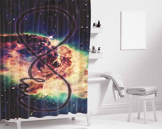 Infinity Love Color Cloud Bathroom Shower Curtain Fabric Waterproof | 66 X 72 Inch