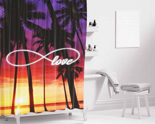 Infinity Of Love 2 Bathroom Shower Curtain Fabric Waterproof | 66 X 72 Inch