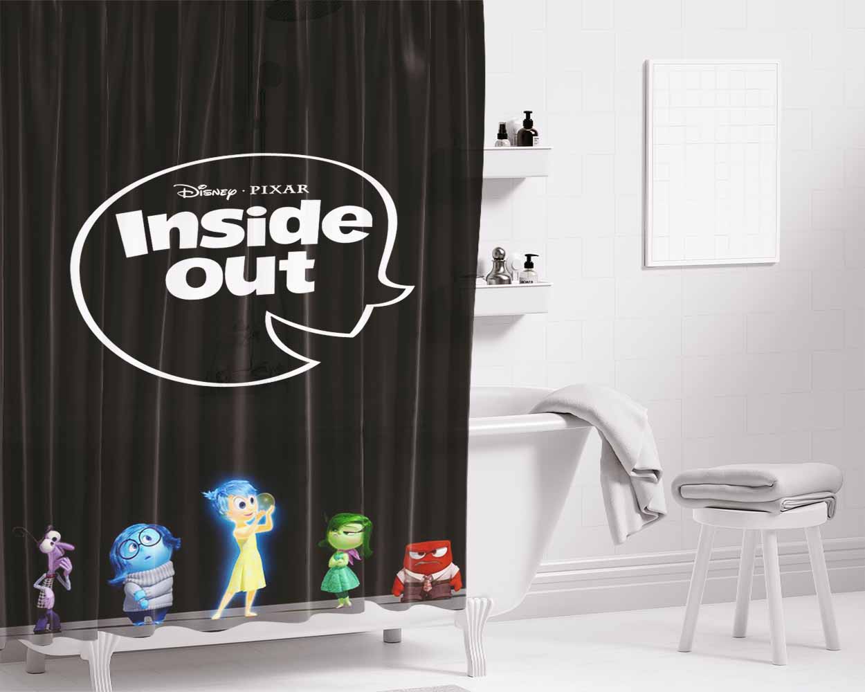 Inside Out Bathroom Shower Curtain Fabric Waterproof | 66 X 72 Inch