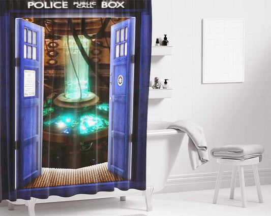 Inside The Tardis Bathroom Shower Curtain Fabric Waterproof | 66 X 72 Inch