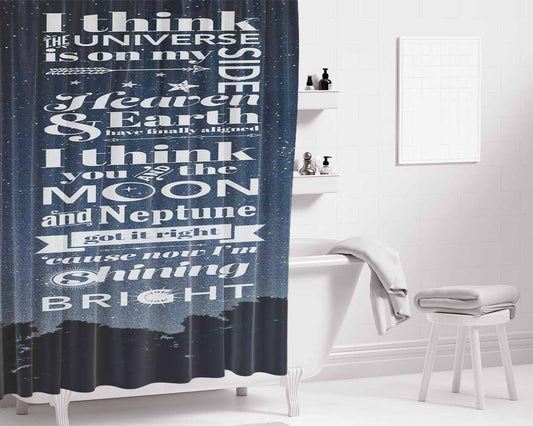 Inspiring Shining Bright Bathroom Shower Curtain Fabric Waterproof | 66 X 72 Inch
