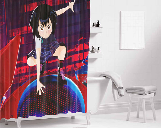 Into The Spider Verse Peni Parker Bathroom Shower Curtain Fabric Waterproof | 66 X 72 Inch