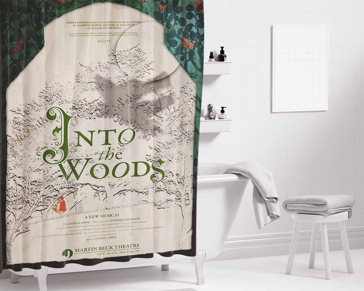 Into The Woods Musical Bathroom Shower Curtain Fabric Waterproof | 66 X 72 Inch