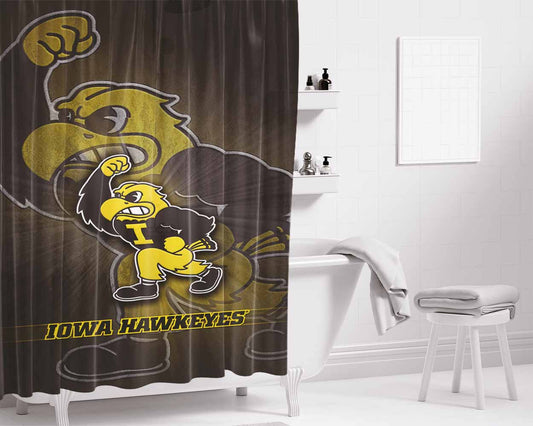 Iowa Hawkeyes Foot Ball Bathroom Shower Curtain Fabric Waterproof | 66 X 72 Inch