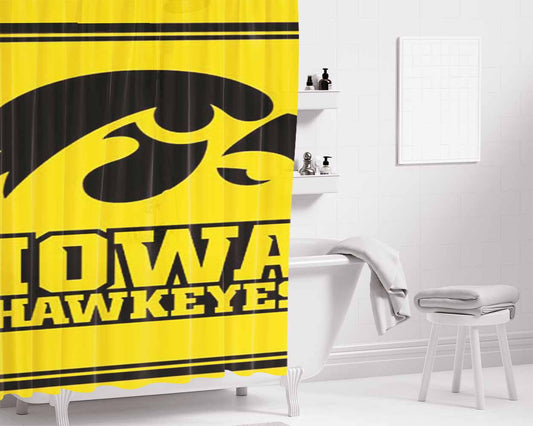 Iowa Hawkeyes Logo Bathroom Shower Curtain Fabric Waterproof | 66 X 72 Inch