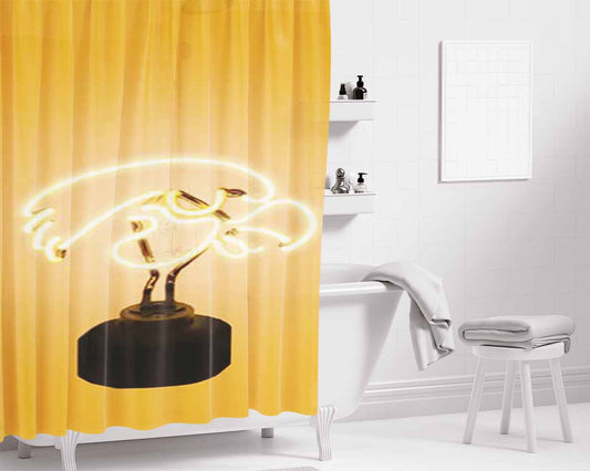 Iowa Hawkeyes Neon Bathroom Shower Curtain Fabric Waterproof | 66 X 72 Inch