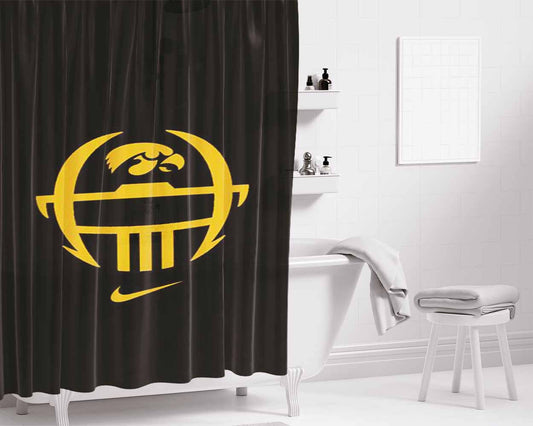 Iowa Hawkeyes Bathroom Shower Curtain Fabric Waterproof | 66 X 72 Inch
