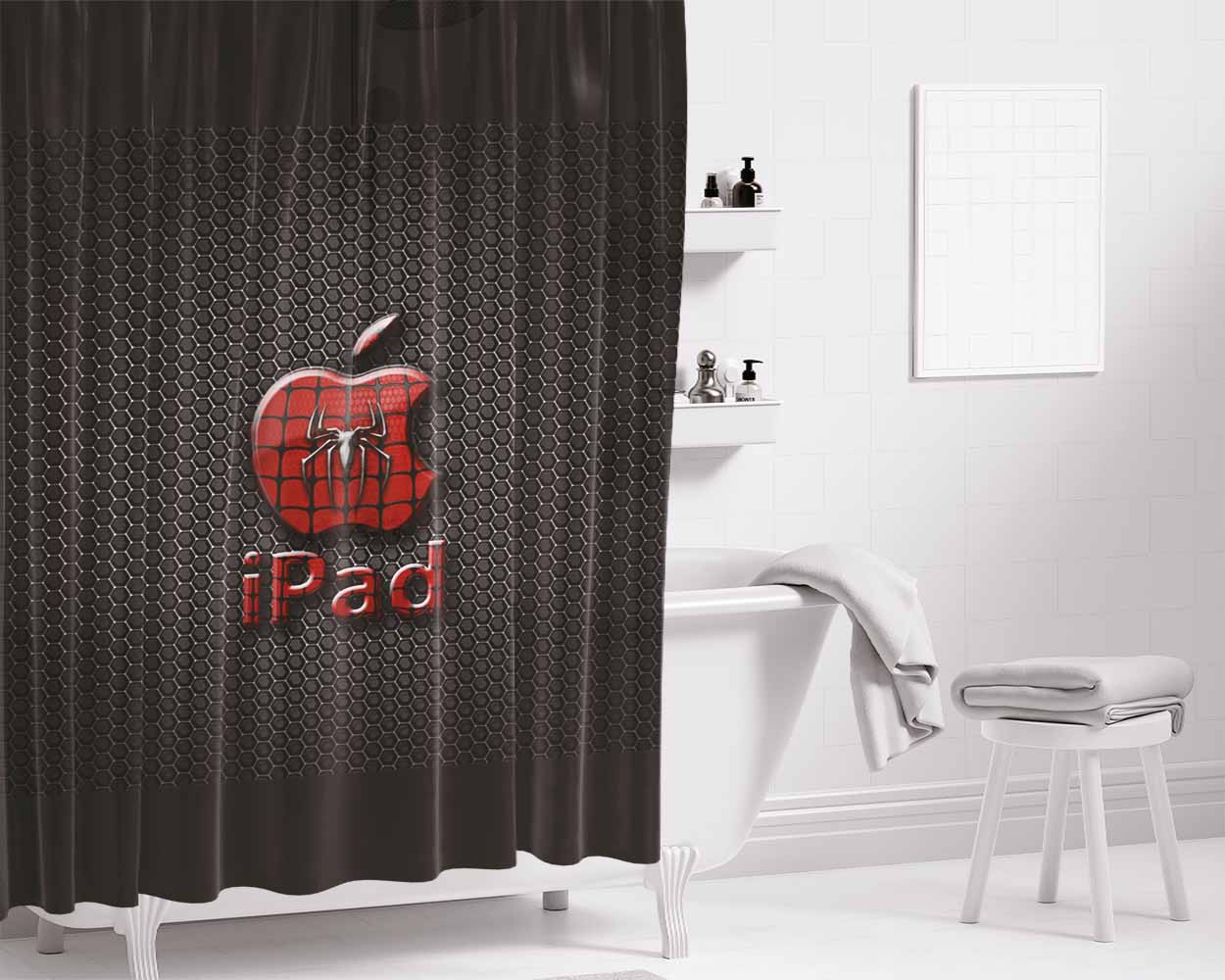 Ipad Wallpaper Apple Spider Bathroom Shower Curtain Fabric Waterproof | 66 X 72 Inch