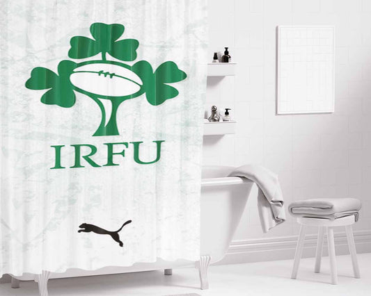 Irfu Logo Bathroom Shower Curtain Fabric Waterproof | 66 X 72 Inch