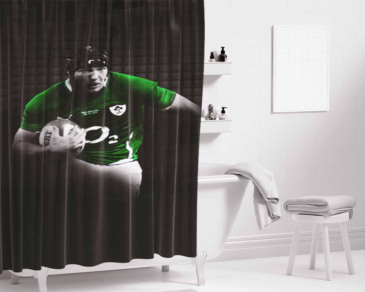 Irfu Player Bathroom Shower Curtain Fabric Waterproof | 66 X 72 Inch