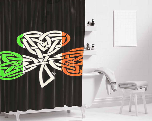 Irish Flag Celtic Shamrock Bathroom Shower Curtain Fabric Waterproof | 66 X 72 Inch