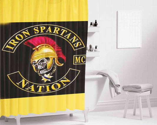 Iron Spartans Nation Bathroom Shower Curtain Fabric Waterproof | 66 X 72 Inch