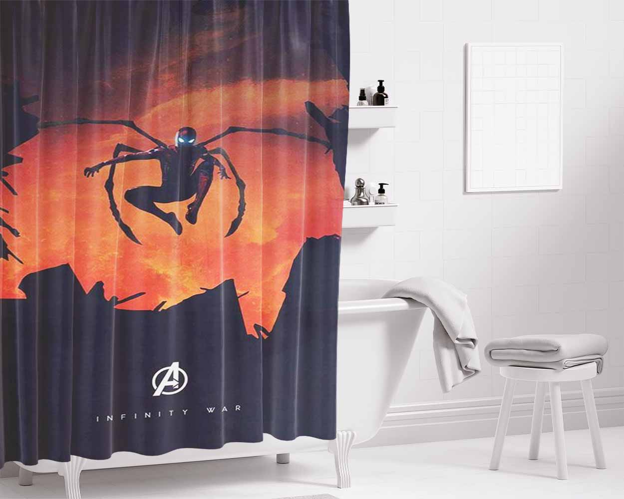 Iron Spider 6 Bathroom Shower Curtain Fabric Waterproof | 66 X 72 Inch