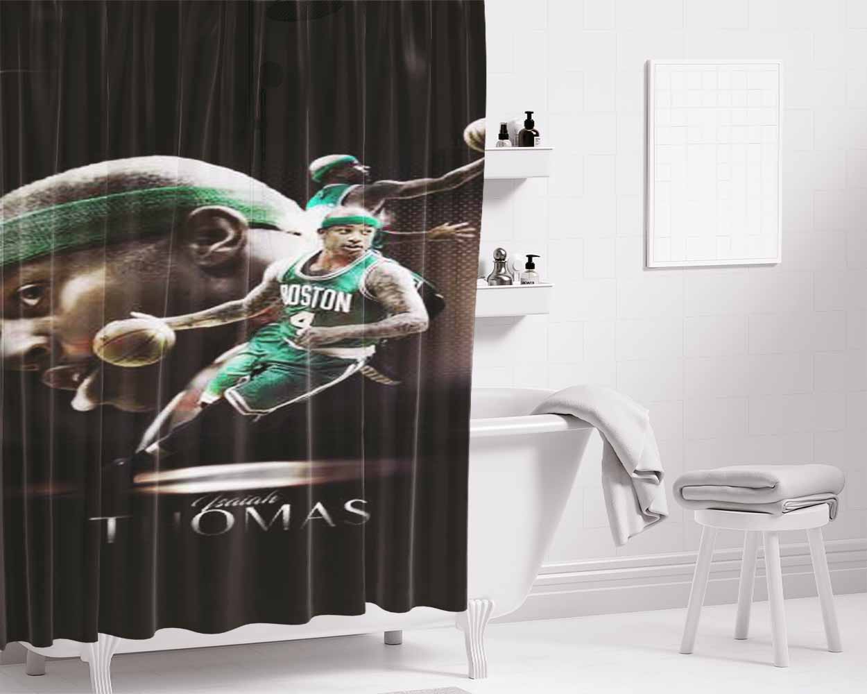 Isaiah Thomas Bathroom Shower Curtain Fabric Waterproof | 66 X 72 Inch