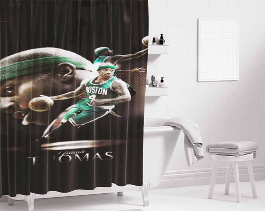 Isaiah Thomas Bathroom Shower Curtain Fabric Waterproof | 66 X 72 Inch