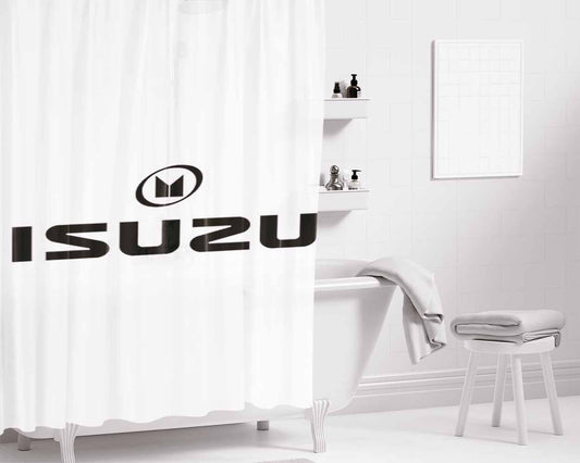 Isuzu Logo Bathroom Shower Curtain Fabric Waterproof | 66 X 72 Inch