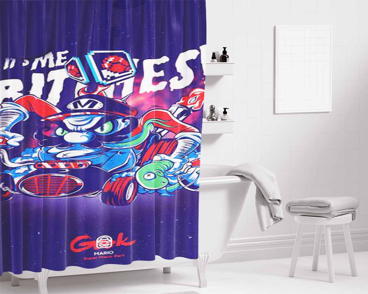 Its Lit Logo Bathroom Shower Curtain Fabric Waterproof | 66 X 72 Inch