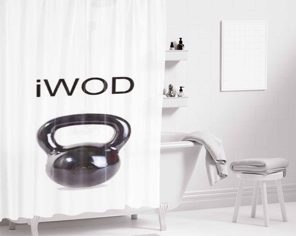Iwod Kettle Ball Bathroom Shower Curtain Fabric Waterproof | 66 X 72 Inch