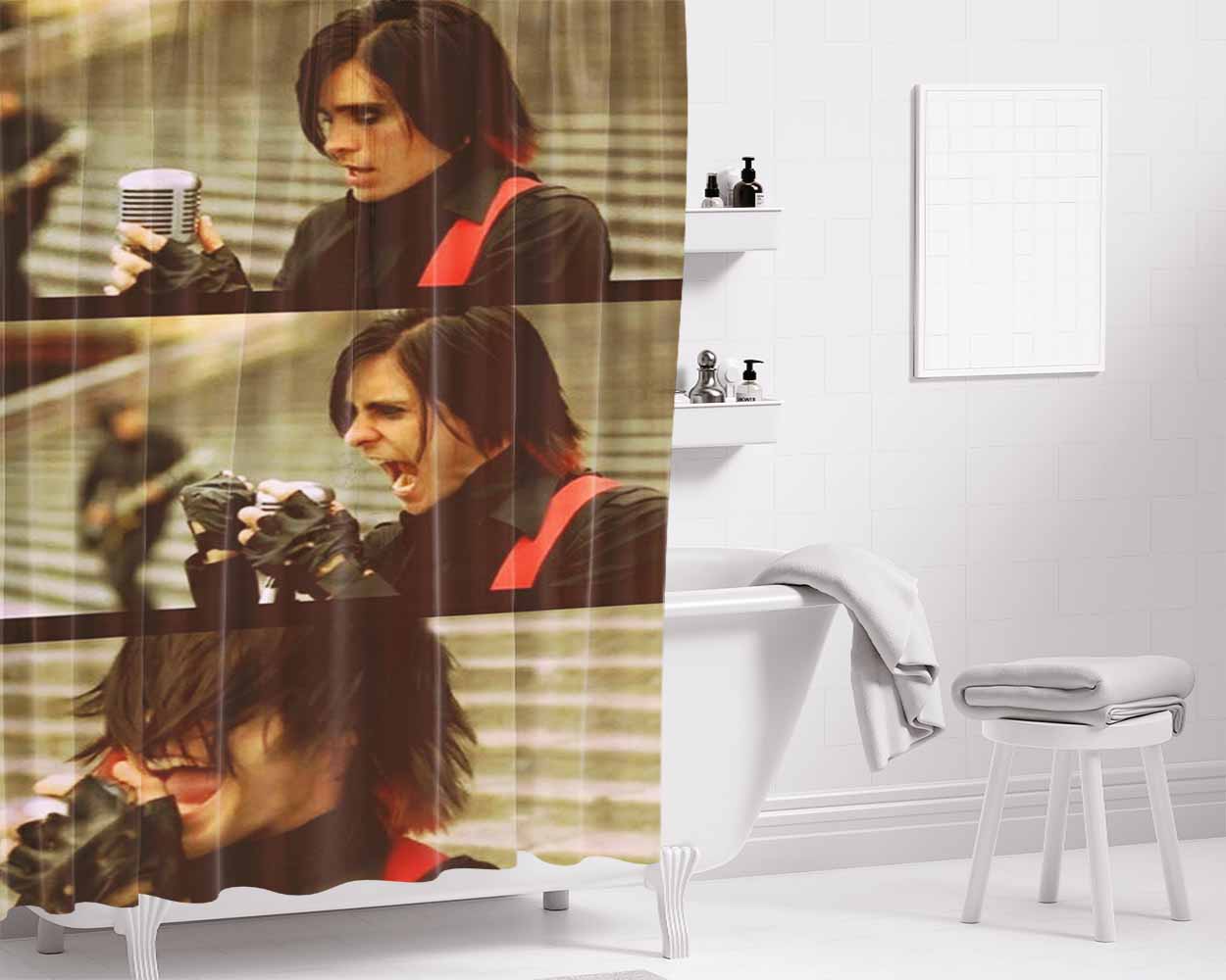 J Letto Video Clip Bathroom Shower Curtain Fabric Waterproof | 66 X 72 Inch