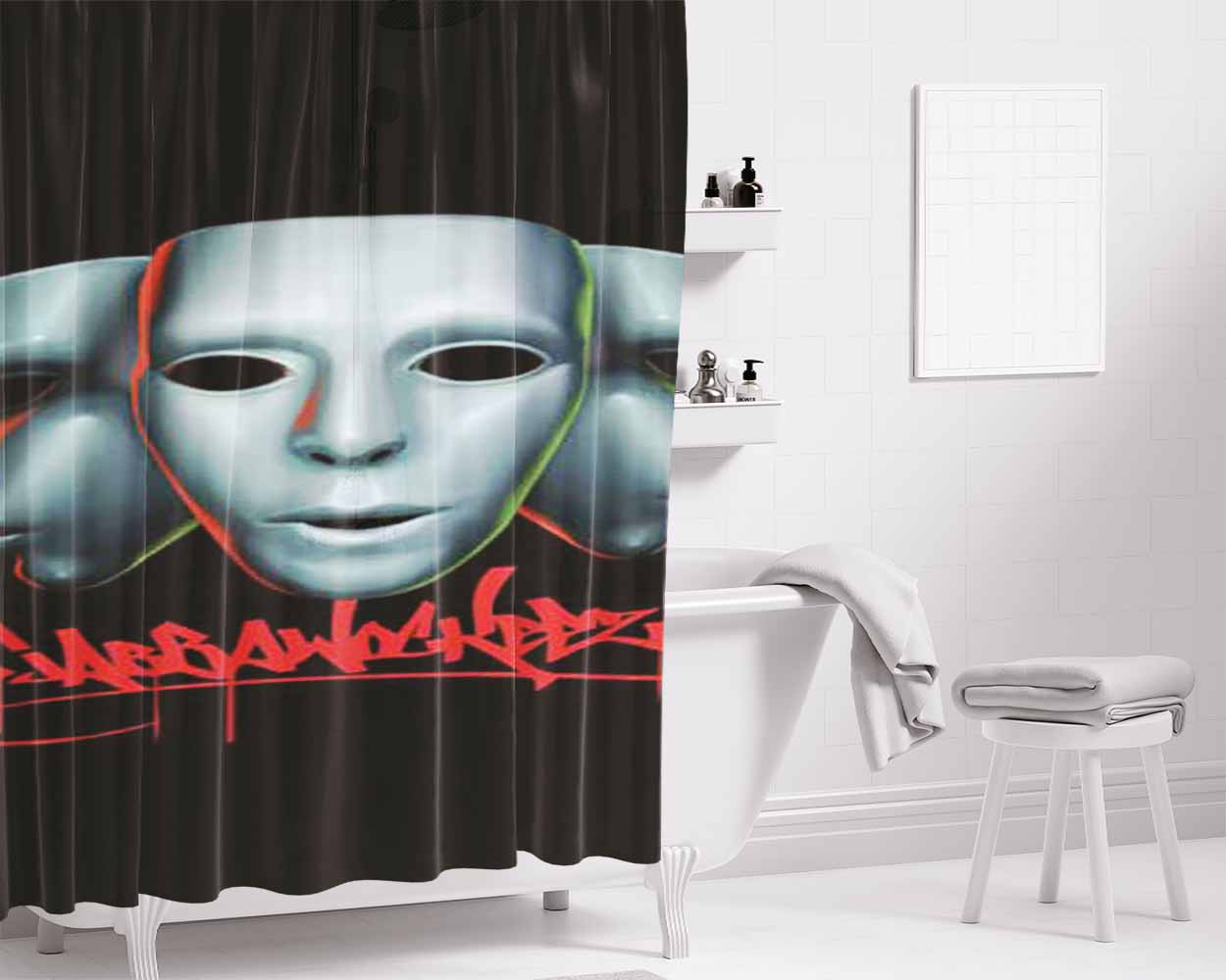 Jabbawockeez Masks Bathroom Shower Curtain Fabric Waterproof | 66 X 72 Inch