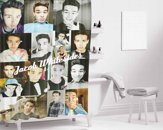 Jacob Whitesides Collage Bathroom Shower Curtain Fabric Waterproof | 66 X 72 Inch