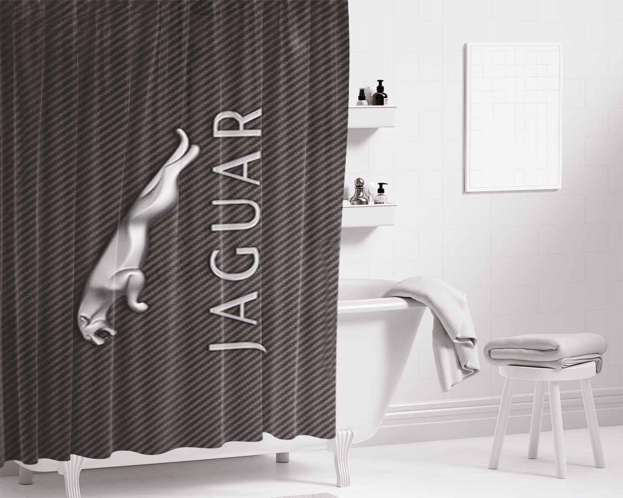Jaguar 2 Bathroom Shower Curtain Fabric Waterproof | 66 X 72 Inch