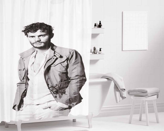 Jamie Dornan Grey Bathroom Shower Curtain Fabric Waterproof | 66 X 72 Inch