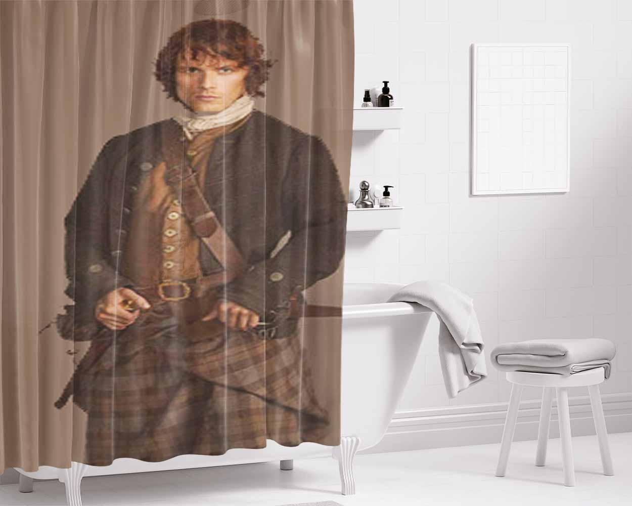 Jamie Fraser Outlander Starz Series Bathroom Shower Curtain Fabric Waterproof | 66 X 72 Inch