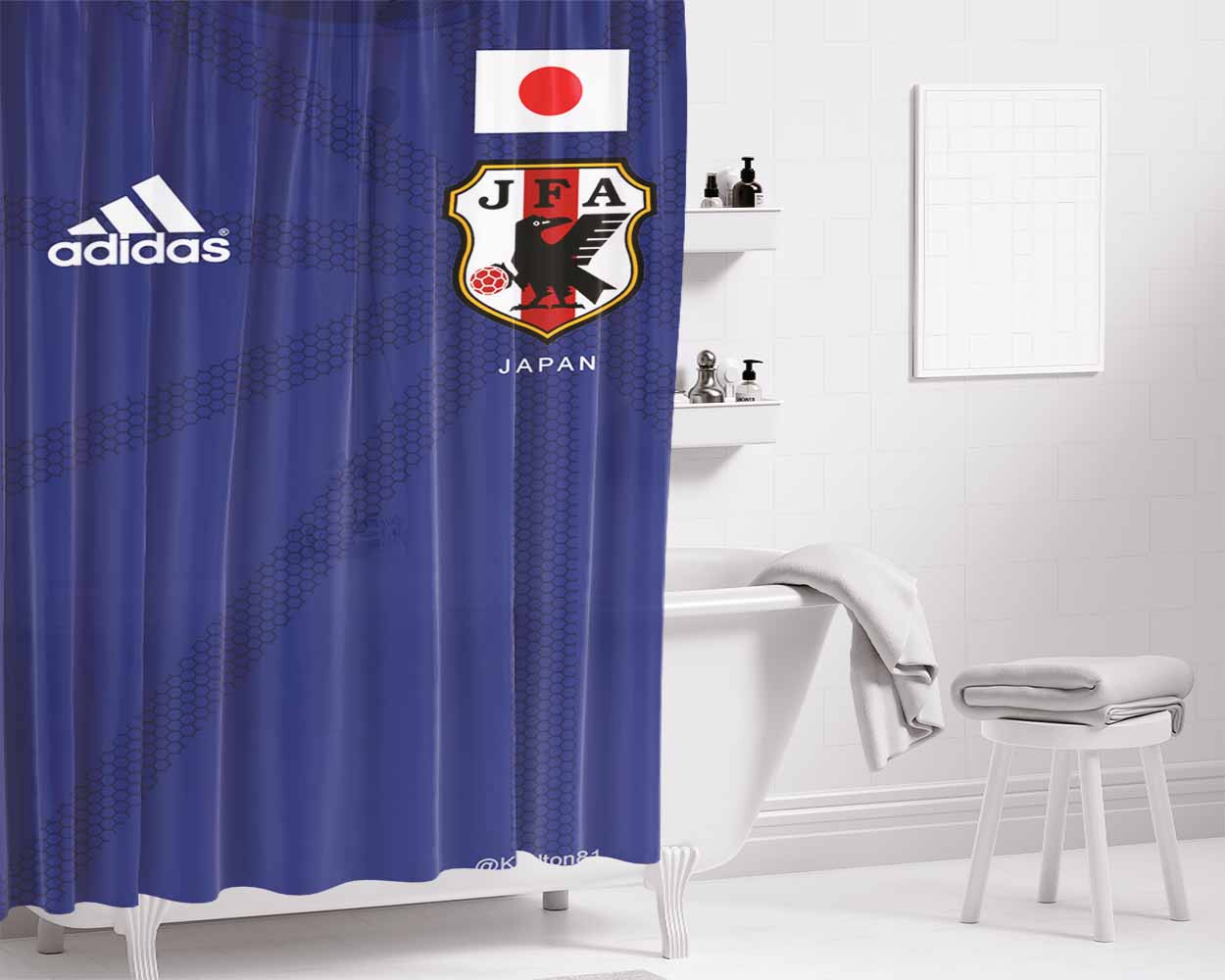 Japan Jersey 2016 Bathroom Shower Curtain Fabric Waterproof | 66 X 72 Inch