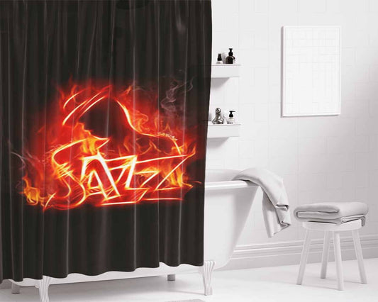 Jazz Bathroom Shower Curtain Fabric Waterproof | 66 X 72 Inch
