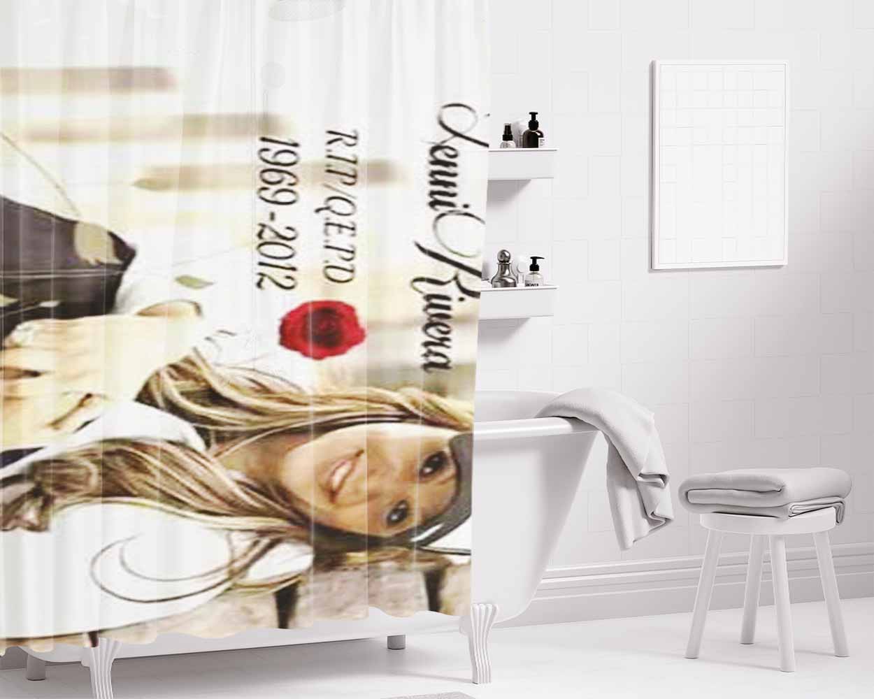 Jenni Rivera Dates Bathroom Shower Curtain Fabric Waterproof | 66 X 72 Inch