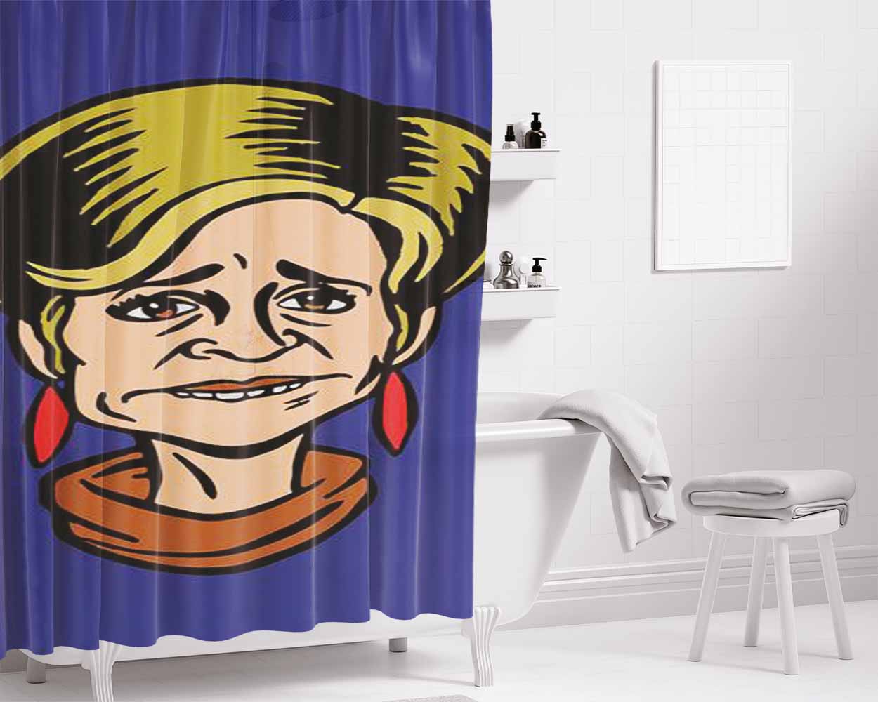 Jerri Blank Bathroom Shower Curtain Fabric Waterproof | 66 X 72 Inch