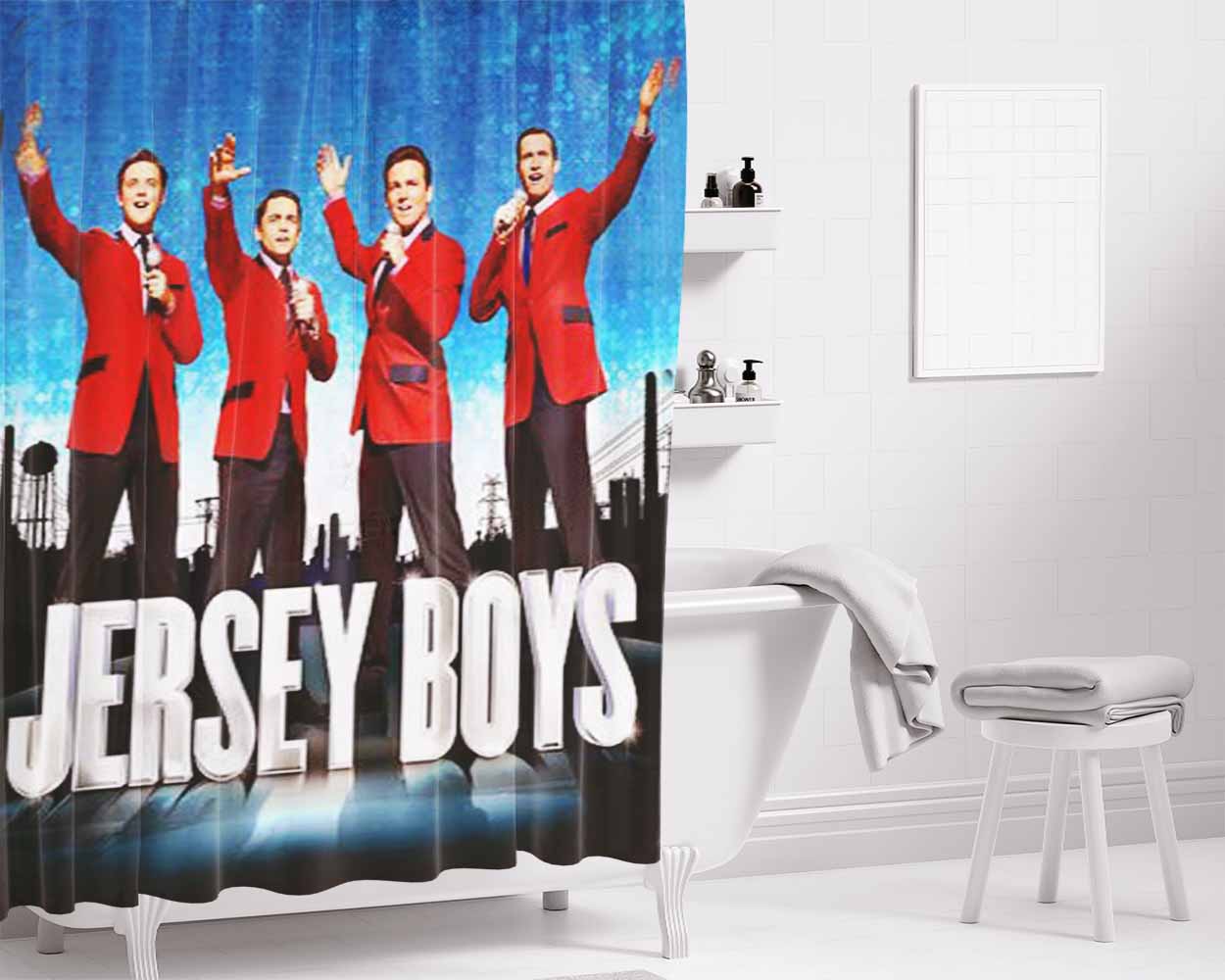 Jersey Boys Bathroom Shower Curtain Fabric Waterproof | 66 X 72 Inch