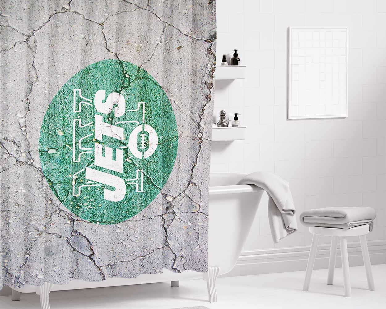 Jets Bathroom Shower Curtain Fabric Waterproof | 66 X 72 Inch