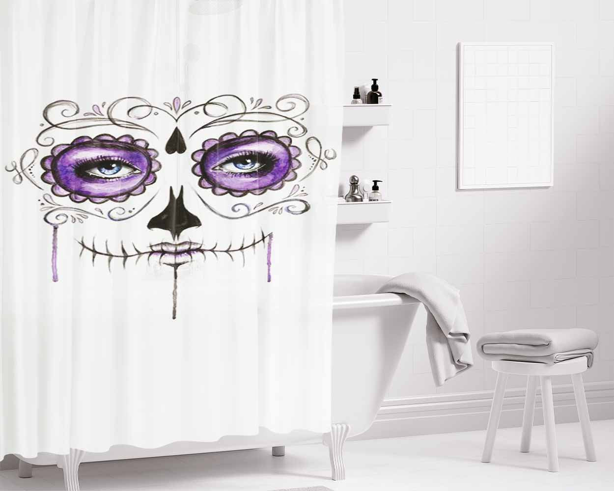 Jingga Sugar Bathroom Shower Curtain Fabric Waterproof | 66 X 72 Inch