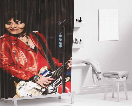 Joan Jett Red Suit Bathroom Shower Curtain Fabric Waterproof | 66 X 72 Inch