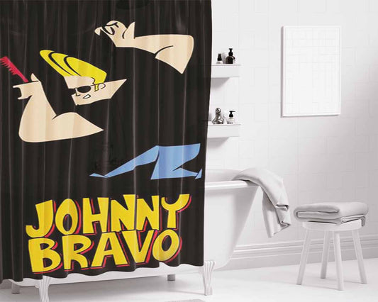 Johnny Bravo 37 Bathroom Shower Curtain Fabric Waterproof | 66 X 72 Inch