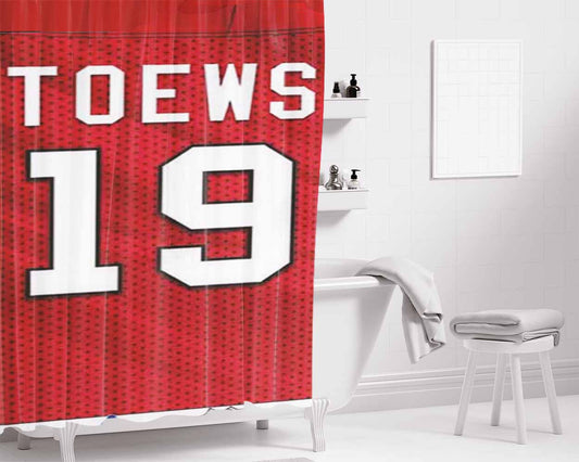 Jonathan Toews Jersey Pattern Bathroom Shower Curtain Fabric Waterproof | 66 X 72 Inch
