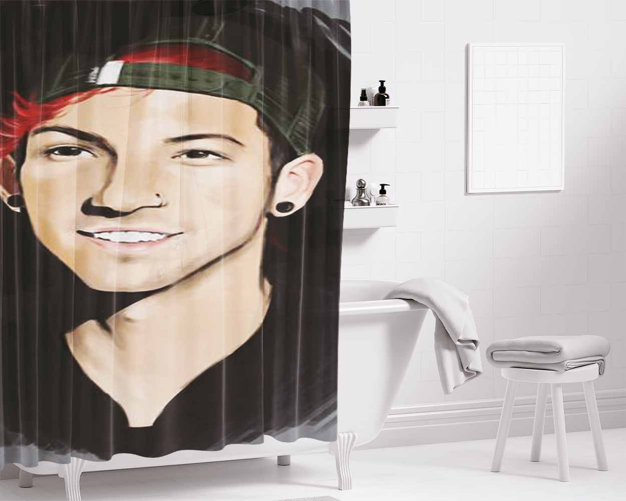 Josh Dun Bathroom Shower Curtain Fabric Waterproof | 66 X 72 Inch