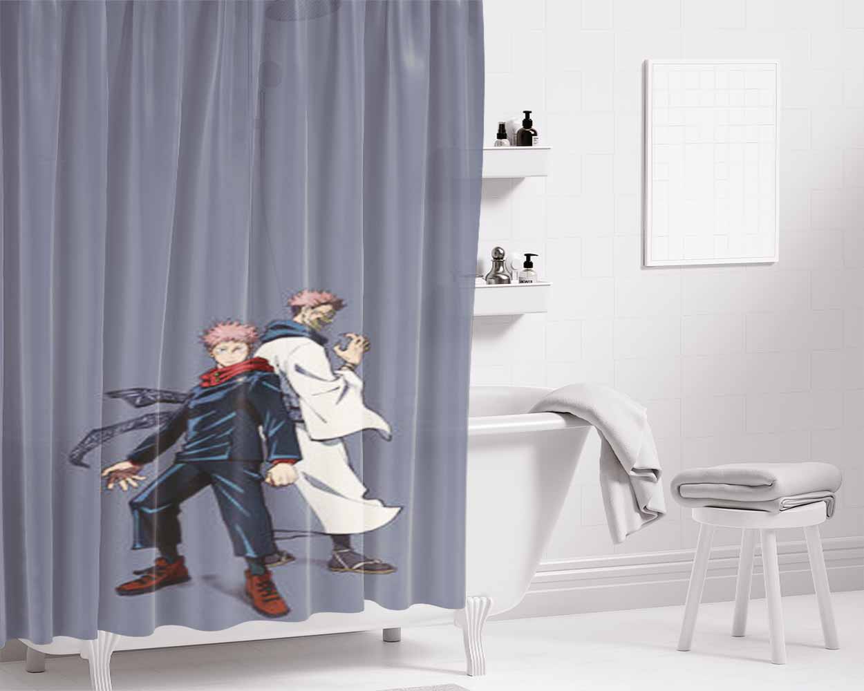 Jujutsu Kaisen Bathroom Shower Curtain Fabric Waterproof | 66 X 72 Inch