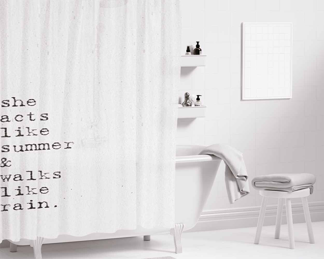Jupiter Lyrics Bathroom Shower Curtain Fabric Waterproof | 66 X 72 Inch