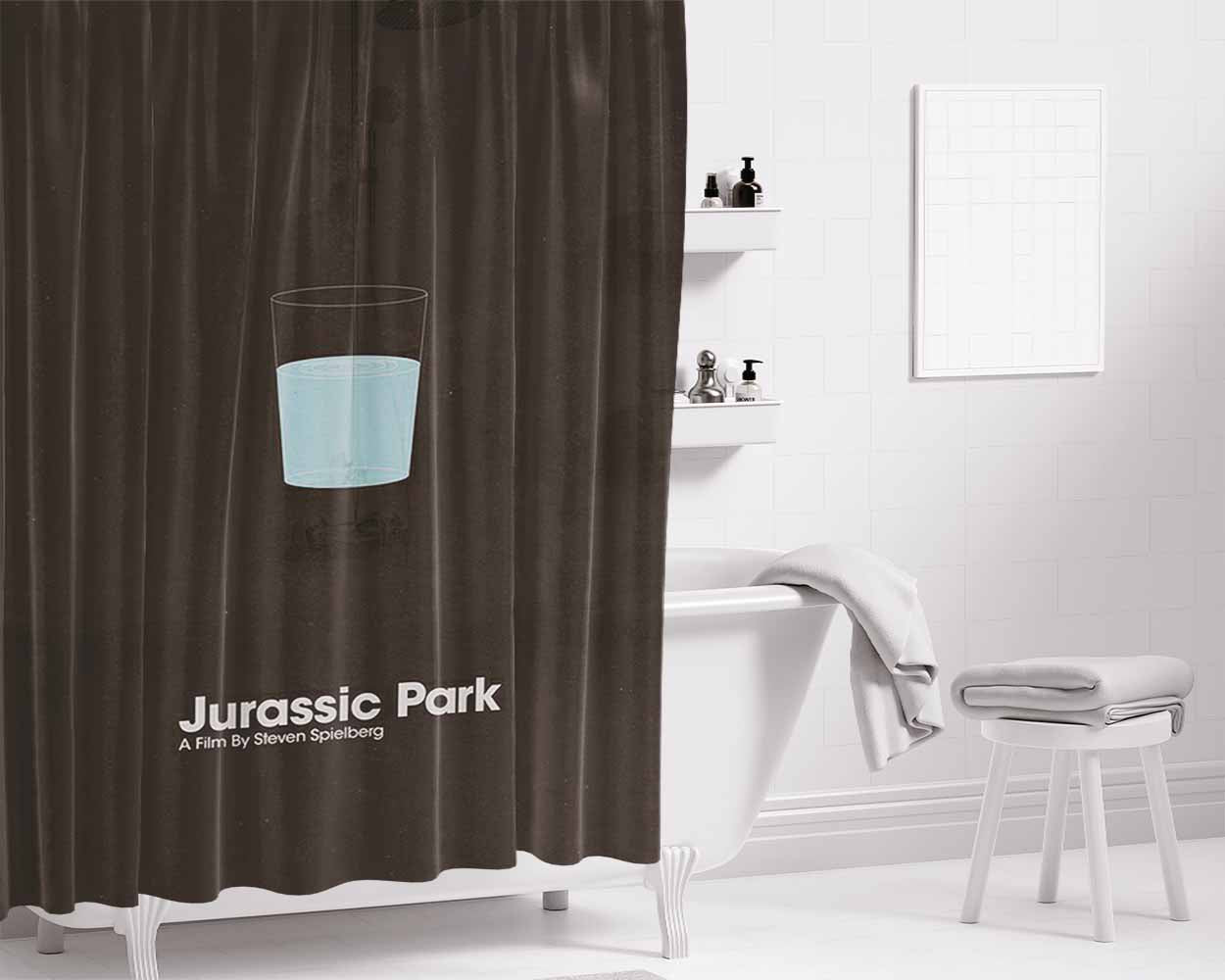 Jurasic Park Bathroom Shower Curtain Fabric Waterproof | 66 X 72 Inch