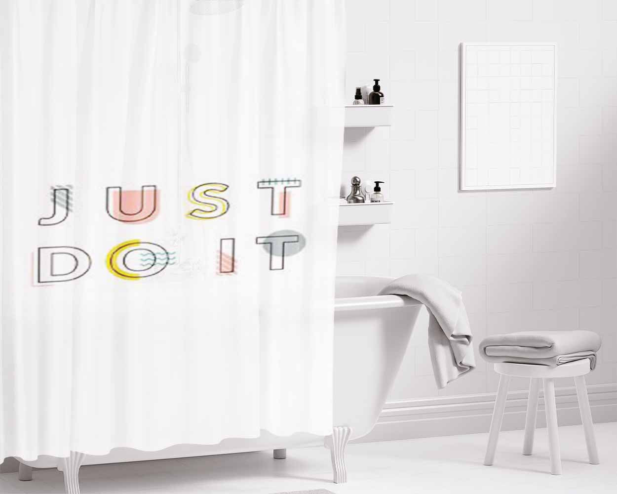 Just Do It Colo Bathroom Shower Curtain Fabric Waterproof | 66 X 72 Inch