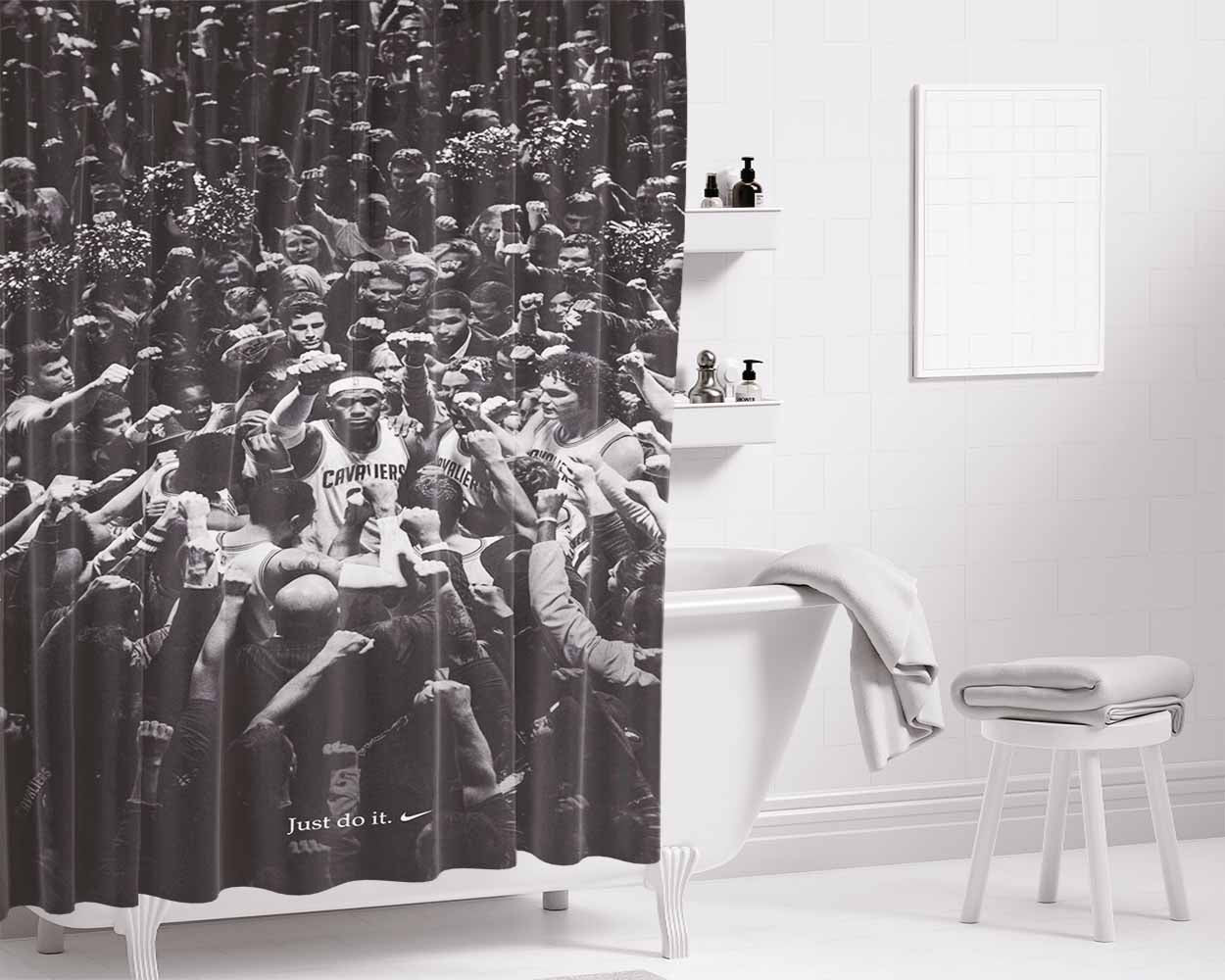 Just Do It Nike Bathroom Shower Curtain Fabric Waterproof | 66 X 72 Inch