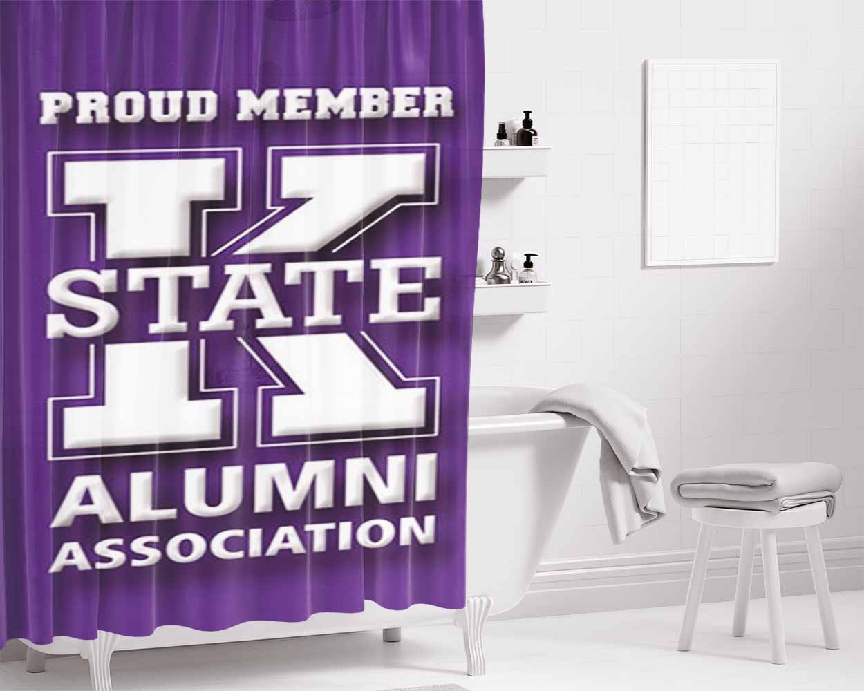 K State Alumni Bathroom Shower Curtain Fabric Waterproof | 66 X 72 Inch